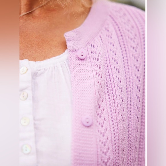 April Cornell Memories Cropped Sweater Orchid Size XL - Picture 4 of 13